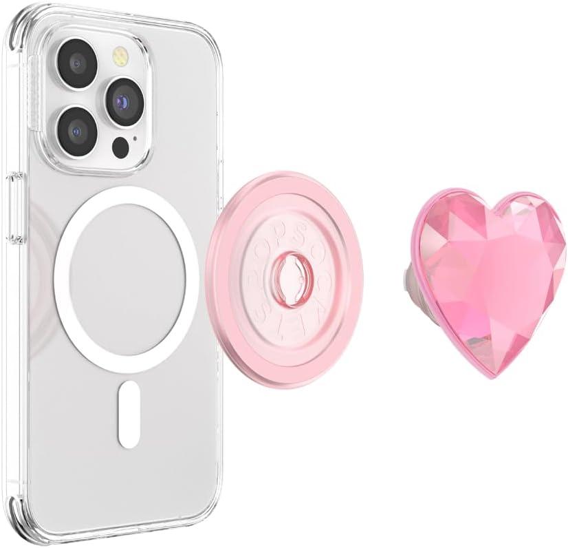 imagePopSockets Phone Grip Compatible with MagSafe Phone Holder Wireless Charging Compatible Dichroic Heart