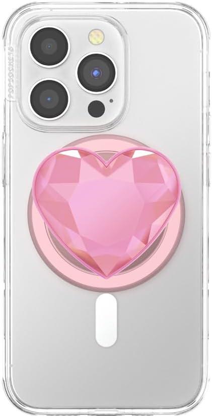 imagePopSockets Phone Grip Compatible with MagSafe Phone Holder Wireless Charging Compatible Dichroic Heart