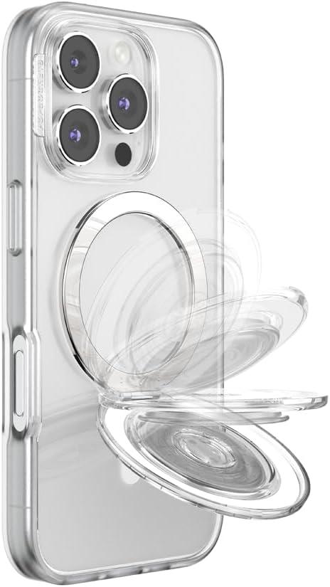 imagePopSockets Phone Grip with Expanding Kickstand Adhesive Grip Neon PinkClear