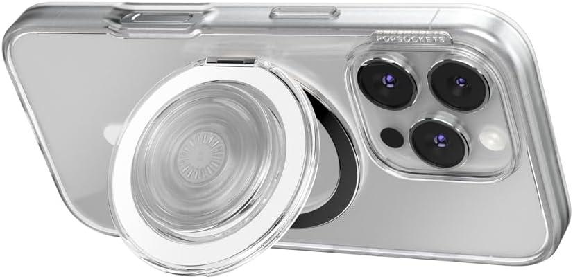 imagePopSockets Phone Grip with Expanding Kickstand Adhesive Grip Neon PinkClear