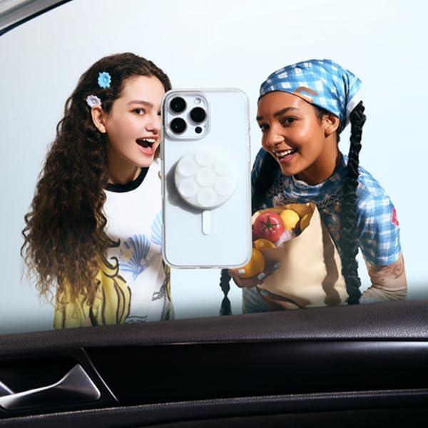 imagePopSockets Phone Grip with Expanding Kickstand Adhesive Grip Neon PinkClear