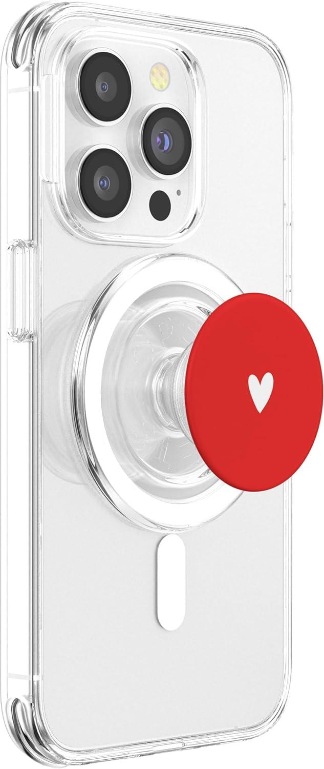 imageWhite Red Minimalist Heart PopSockets Adhesive PopGripMagnetic PopGrip