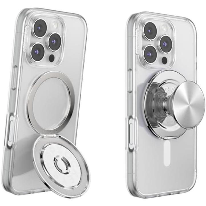 imagePopSockets Phone Grip with Expanding Kickstand Adhesive Grip Neon PinkSilver