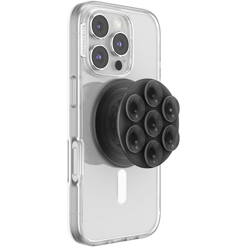 imagePopSockets Phone Grip with Expanding Kickstand Adhesive Grip  Neon PinkTransluscent Black