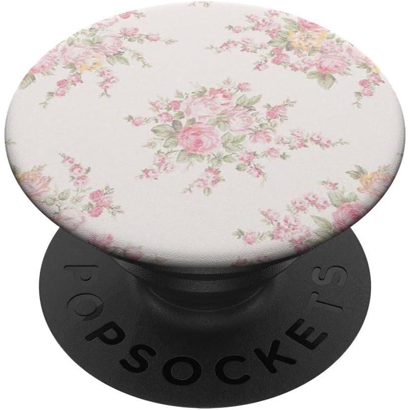 imageVintage Pink Rose Pattern Classic Floral Bouquet PopSockets Adhesive PopGripAdhesive PopGrip