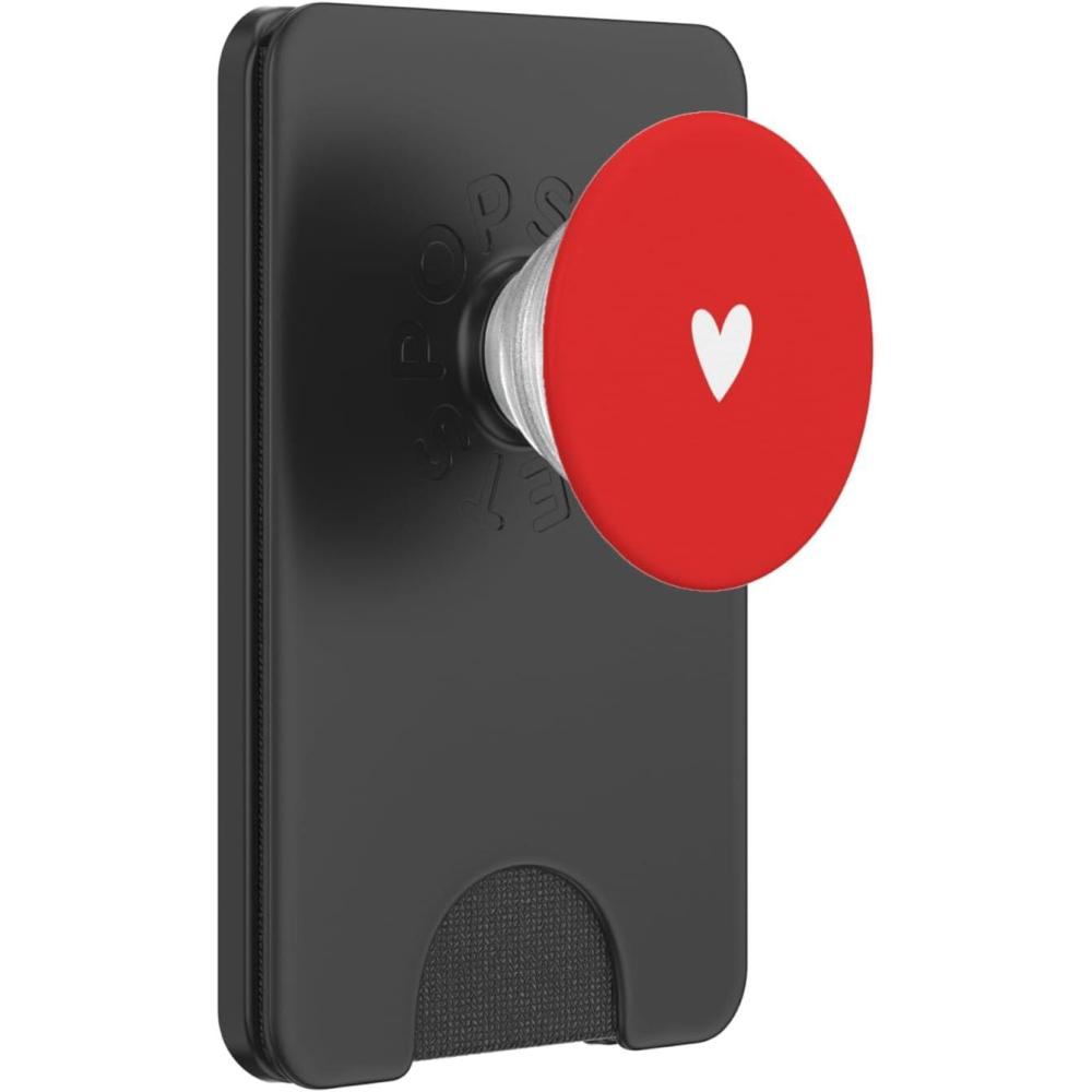 imageWhite Red Minimalist Heart PopSockets Adhesive PopGripMagnetic PopWallet