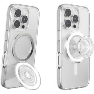 PopSockets Phone Grip with Expanding Kickstand, Adhesive Grip – Neon Pink(Clear)