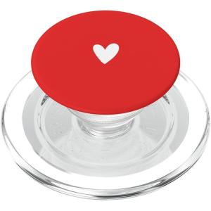 White Red Minimalist Heart PopSockets Adhesive PopGrip(Magnetic PopGrip)