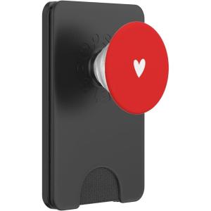 White Red Minimalist Heart PopSockets Adhesive PopGrip(Magnetic PopWallet)