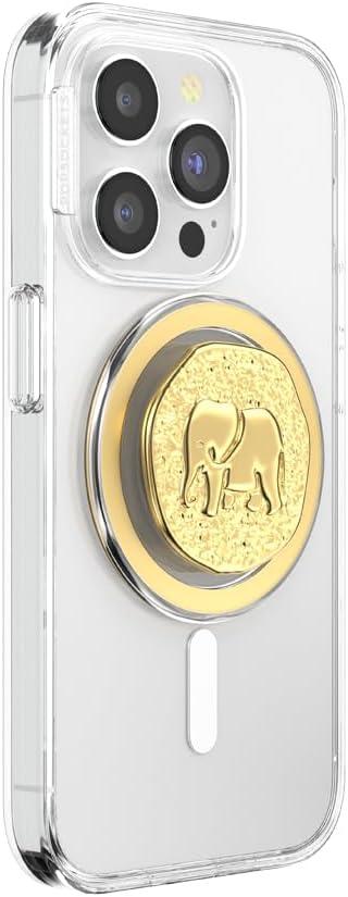 imagePopSockets Phone Grip for MagSafe with Kickstand Magnetic Stand Swappable Top Secure Hold for iPhone MagSafe Cases Phone amp Tablet Grip Enamel DragonElephant Token