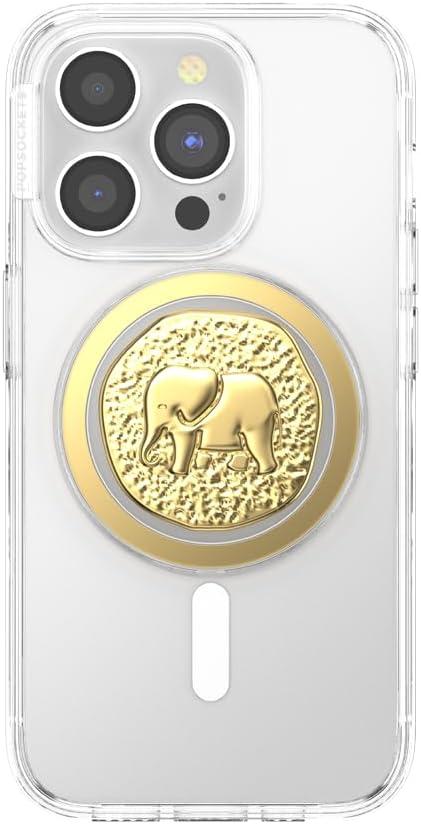 imagePopSockets Phone Grip for MagSafe with Kickstand Magnetic Stand Swappable Top Secure Hold for iPhone MagSafe Cases Phone amp Tablet Grip Enamel DragonElephant Token