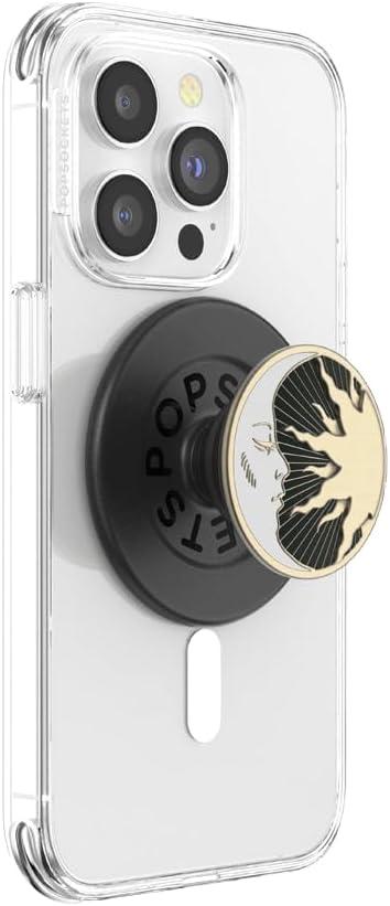 imagePopSockets Phone Grip for MagSafe with Kickstand Magnetic Stand Swappable Top Secure Hold for iPhone MagSafe Cases Phone amp Tablet Grip Enamel DragonLunar Dreams