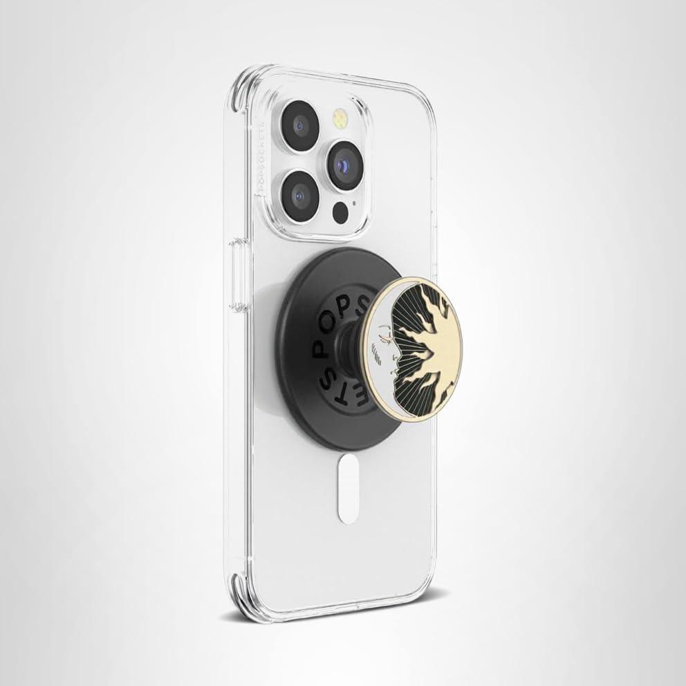 imagePopSockets Phone Grip for MagSafe with Kickstand Magnetic Stand Swappable Top Secure Hold for iPhone MagSafe Cases Phone amp Tablet Grip Enamel DragonLunar Dreams