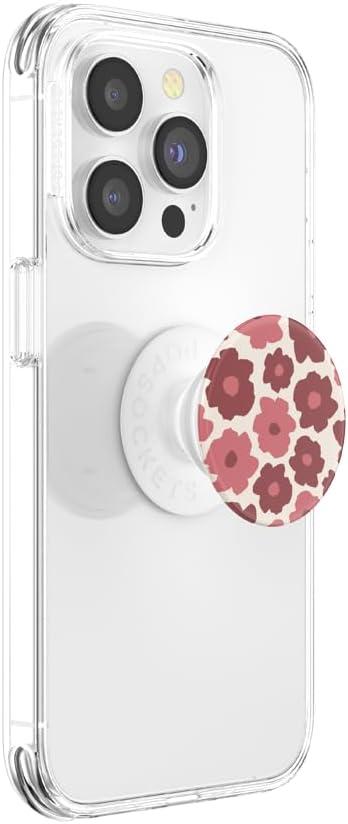 imagePopSockets Phone Grip for MagSafe with Kickstand Magnetic Stand Swappable Top Secure Hold for iPhone MagSafe Cases Phone amp Tablet Grip Enamel Lace Blue VermeerMauve Floral