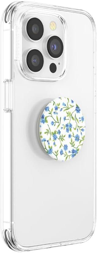 imagePopSockets Phone Grip for MagSafe with Kickstand Magnetic Stand Swappable Top Secure Hold for iPhone MagSafe Cases Phone amp Tablet Grip Enamel Lace Blue VermeerBlue Ditsy