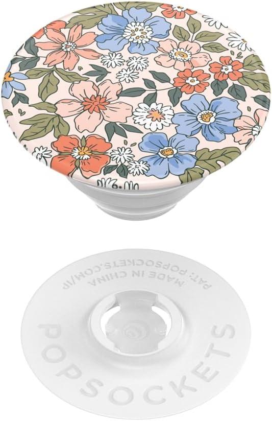 imagePopSockets Phone Grip for MagSafe with Kickstand Magnetic Stand Swappable Top Secure Hold for iPhone MagSafe Cases Phone amp Tablet Grip Enamel Lace Blue VermeerCountry Fields