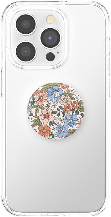 imagePopSockets Phone Grip for MagSafe with Kickstand Magnetic Stand Swappable Top Secure Hold for iPhone MagSafe Cases Phone amp Tablet Grip Enamel Lace Blue VermeerCountry Fields