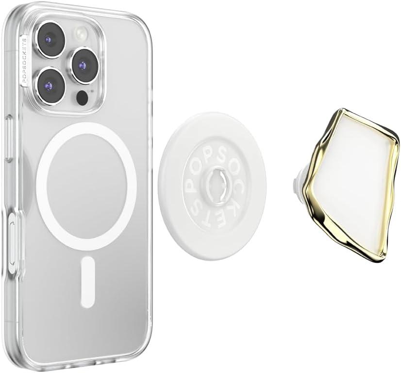 imagePopSockets Phone Grip for MagSafe with Kickstand Magnetic Stand Swappable Top Secure Hold for iPhone MagSafe Cases Phone amp Tablet Grip Enamel Obsidian CutHorchata Cut