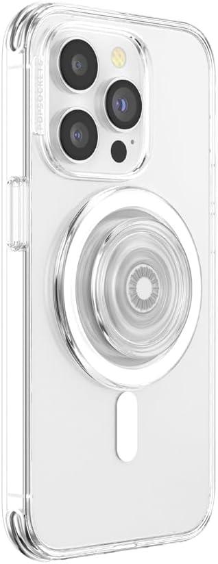 imagePopSockets Phone Grip for MagSafe with Kickstand Magnetic Stand Swappable Top Secure Hold for iPhone MagSafe Cases Phone amp Tablet Grip Plant Based ClearClear