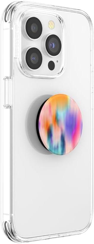 imagePopSockets Phone Grip for MagSafe with Kickstand Magnetic Stand Swappable Top Secure Hold for iPhone MagSafe Cases Phone amp Tablet Grip Cute PopSockets Rainbow GlassAurora Haze