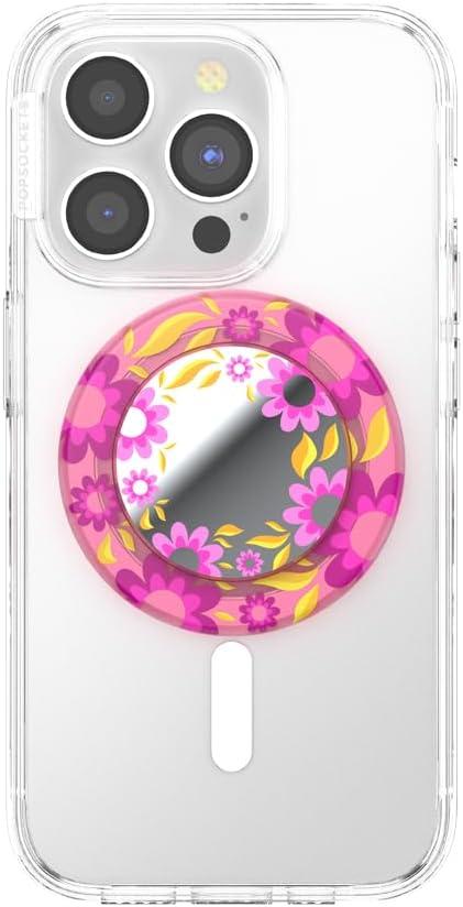 imagePopSockets Phone Grip for MagSafe with Kickstand Magnetic Stand Swappable Top Secure Hold for iPhone MagSafe Cases Phone amp Tablet Grip Cute PopSockets Rainbow GlassPink Relief