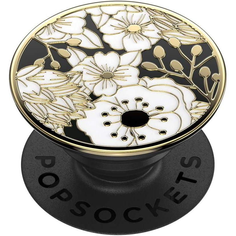 imagePopSockets Phone Grip for MagSafe with Kickstand Magnetic Stand Swappable Top Secure Hold for iPhone MagSafe Cases Phone amp Tablet Grip  Enamel DragonWild Flowers