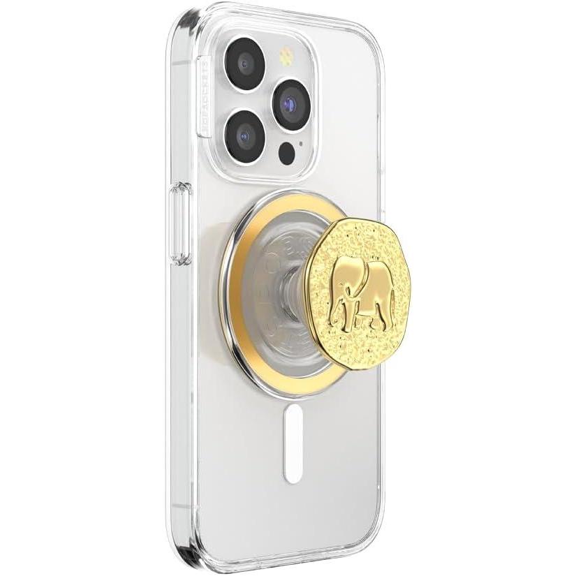 imagePopSockets Phone Grip for MagSafe with Kickstand Magnetic Stand Swappable Top Secure Hold for iPhone MagSafe Cases Phone amp Tablet Grip Enamel DragonElephant Token
