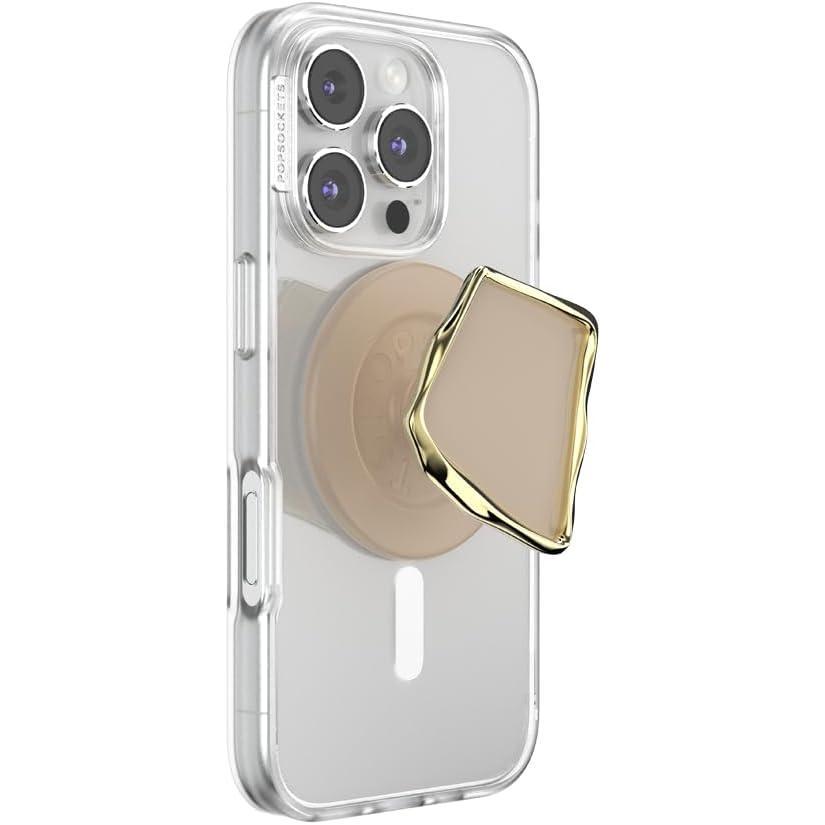 imagePopSockets Phone Grip for MagSafe with Kickstand Magnetic Stand Swappable Top Secure Hold for iPhone MagSafe Cases Phone amp Tablet Grip Enamel Obsidian CutLatte Cut