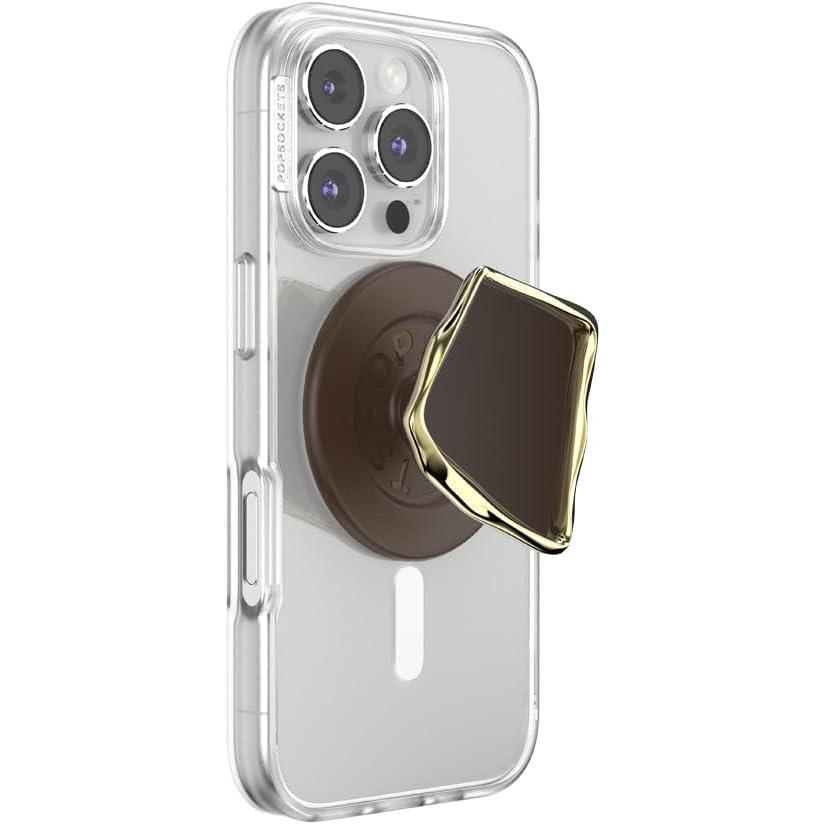 imagePopSockets Phone Grip for MagSafe with Kickstand Magnetic Stand Swappable Top Secure Hold for iPhone MagSafe Cases Phone amp Tablet Grip  Enamel Obsidian CutCocoa Cut