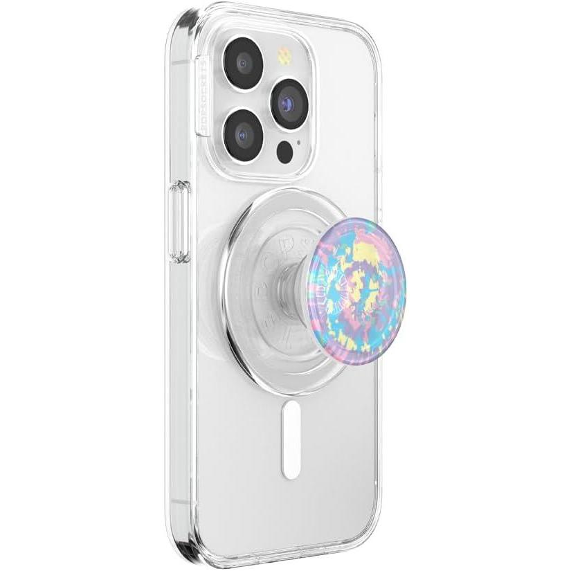 imagePopSockets Phone Grip for MagSafe with Kickstand Magnetic Stand Swappable Top Secure Hold for iPhone MagSafe Cases Phone amp Tablet Grip Cute PopSockets Rainbow GlassMarble Swirl