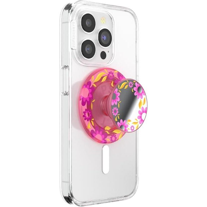 imagePopSockets Phone Grip for MagSafe with Kickstand Magnetic Stand Swappable Top Secure Hold for iPhone MagSafe Cases Phone amp Tablet Grip Cute PopSockets Rainbow GlassPink Relief