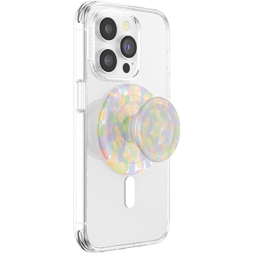 imagePopSockets Phone Grip for MagSafe with Kickstand Magnetic Stand Swappable Top Secure Hold for iPhone MagSafe Cases Phone amp Tablet Grip Cute PopSockets Rainbow GlassRainbow Glass