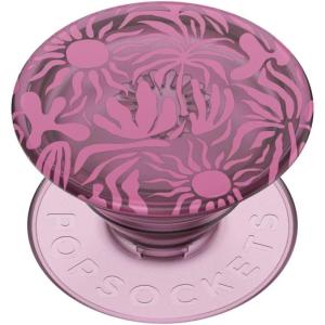 PopSockets Phone Grip for MagSafe with Kickstand, Magnetic Stand, Swappable Top, Secure Hold for iPhone MagSafe Cases, Phone & Tablet Grip – Danger Red Transluscent(Sava Sava Palms)