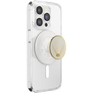 PopSockets Phone Grip for MagSafe with Kickstand, Magnetic Stand, Swappable Top, Secure Hold for iPhone MagSafe Cases, Phone & Tablet Grip – Enamel Obsidian Cut(Enamel Radiant White)