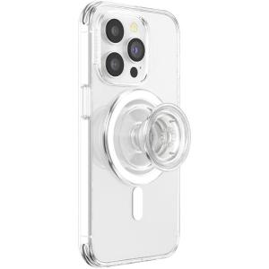 PopSockets Phone Grip for MagSafe with Kickstand, Magnetic Stand, Swappable Top, Secure Hold for iPhone MagSafe Cases, Phone & Tablet Grip – Plant Based – Clear(Clear)