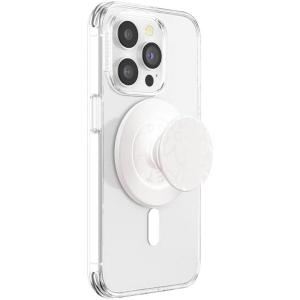 PopSockets Phone Grip for MagSafe with Kickstand, Magnetic Stand, Swappable Top, Secure Hold for iPhone MagSafe Cases, Phone & Tablet Grip – Plant Based – Clear(Horchata)