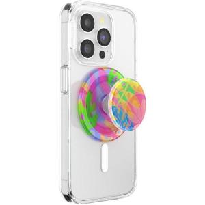 PopSockets Phone Grip for MagSafe with Kickstand, Magnetic Stand, Swappable Top, Secure Hold for iPhone MagSafe Cases, Phone & Tablet Grip, Cute PopSockets – Rainbow Glass(Boca Palm)