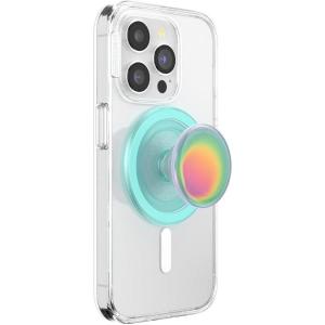 PopSockets Phone Grip for MagSafe with Kickstand, Magnetic Stand, Swappable Top, Secure Hold for iPhone MagSafe Cases, Phone & Tablet Grip, Cute PopSockets – Rainbow Glass(Boca Aura)