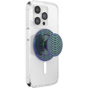 PopSockets Phone Grip for MagSafe with Kickstand, Magnetic Stand, Swappable Top, Secure Hold for iPhone MagSafe Cases, Phone & Tablet Grip, Cute PopSockets – Rainbow Glass(Scales)