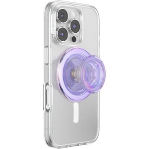 PopSockets Phone Grip for MagSafe with Kickstand, Magnetic Stand, Swappable Top, Secure Hold for iPhone MagSafe Cases, Phone & Tablet Grip(Iridescent Lavendar)