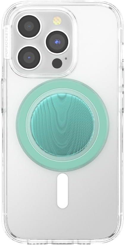 imagePopSockets Phone Grip with Expanding Kickstand Adhesive Grip Floral BustAlum Moire Turquoise