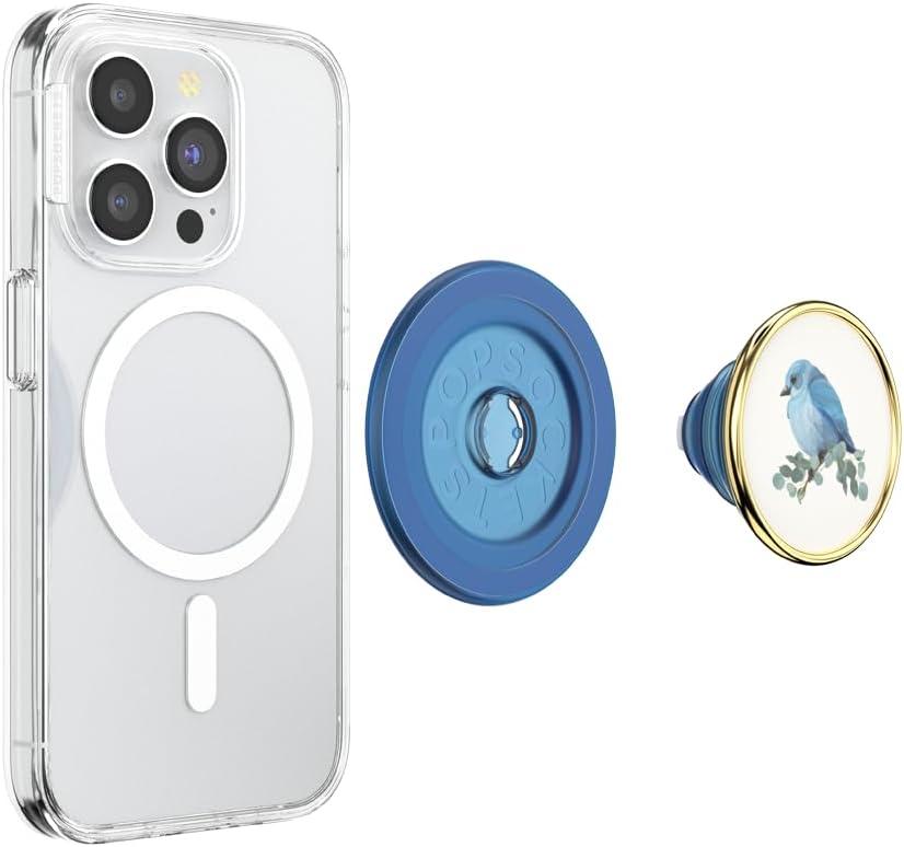 imagePopSockets Phone Grip with Expanding Kickstand Adhesive Grip MarinaBlue Bird