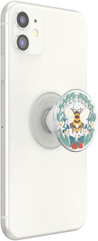 imagePopSockets Phone Grip with Expanding Kickstand Adhesive Grip Strawberry PickingBee Boho