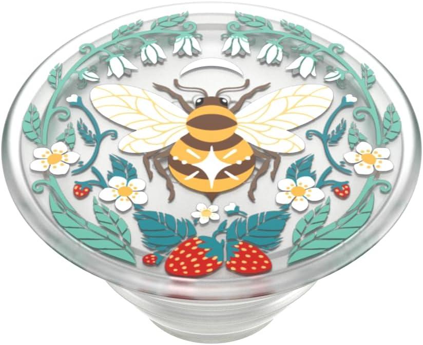 imagePopSockets Phone Grip with Expanding Kickstand Adhesive Grip Strawberry PickingBee Boho