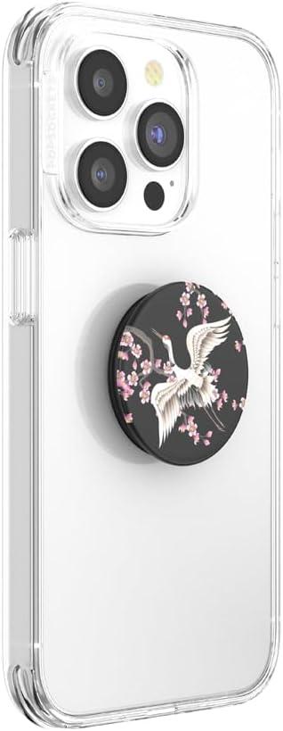imagePopSockets Phone Grip with Expanding Kickstand Adhesive Grip Strawberry PickingCrane in Flight