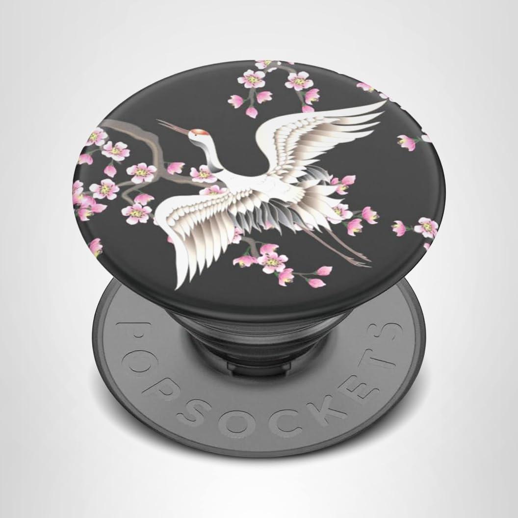 imagePopSockets Phone Grip with Expanding Kickstand Adhesive Grip Strawberry PickingCrane in Flight