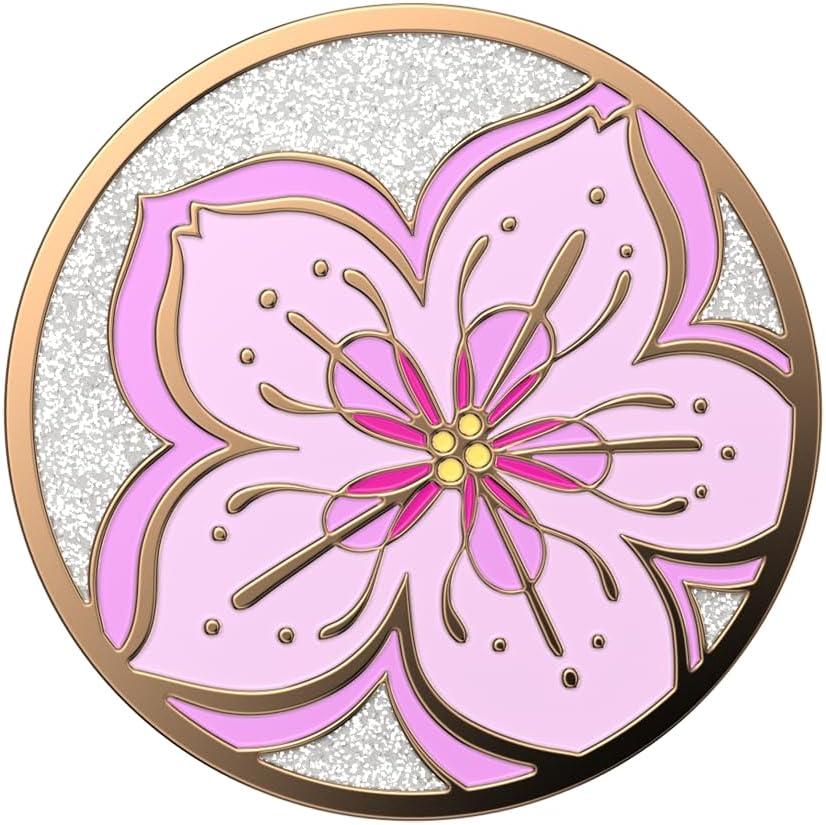 imagePopSockets Phone Grip with Expanding Kickstand Adhesive Grip Enamel Glitter Cherry BlossomGlitter Blossom