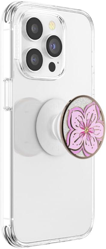 imagePopSockets Phone Grip with Expanding Kickstand Adhesive Grip Enamel Glitter Cherry BlossomGlitter Blossom