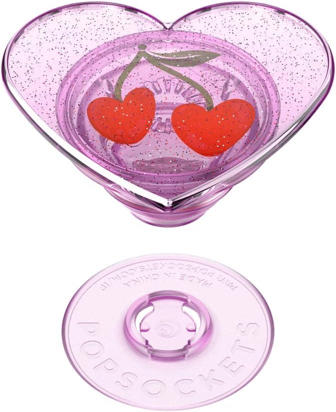 imagePopSockets Phone Grip with Expanding Kickstand Adhesive Grip Enamel Glitter Cherry Blossompurple