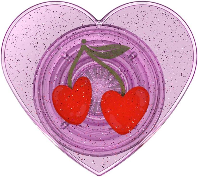 imagePopSockets Phone Grip with Expanding Kickstand Adhesive Grip Enamel Glitter Cherry Blossompurple